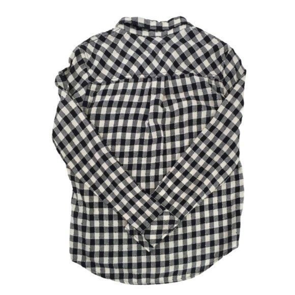 Current/Elliott Women’s Black and White Buffalo Check Button Down Shirt Size S - Picture 3 of 7